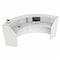 Linea Italia Curved Reception Desk 2 Units, Clear Panel, 124 inW x 49 inD, White ZUS316 - alternate 4